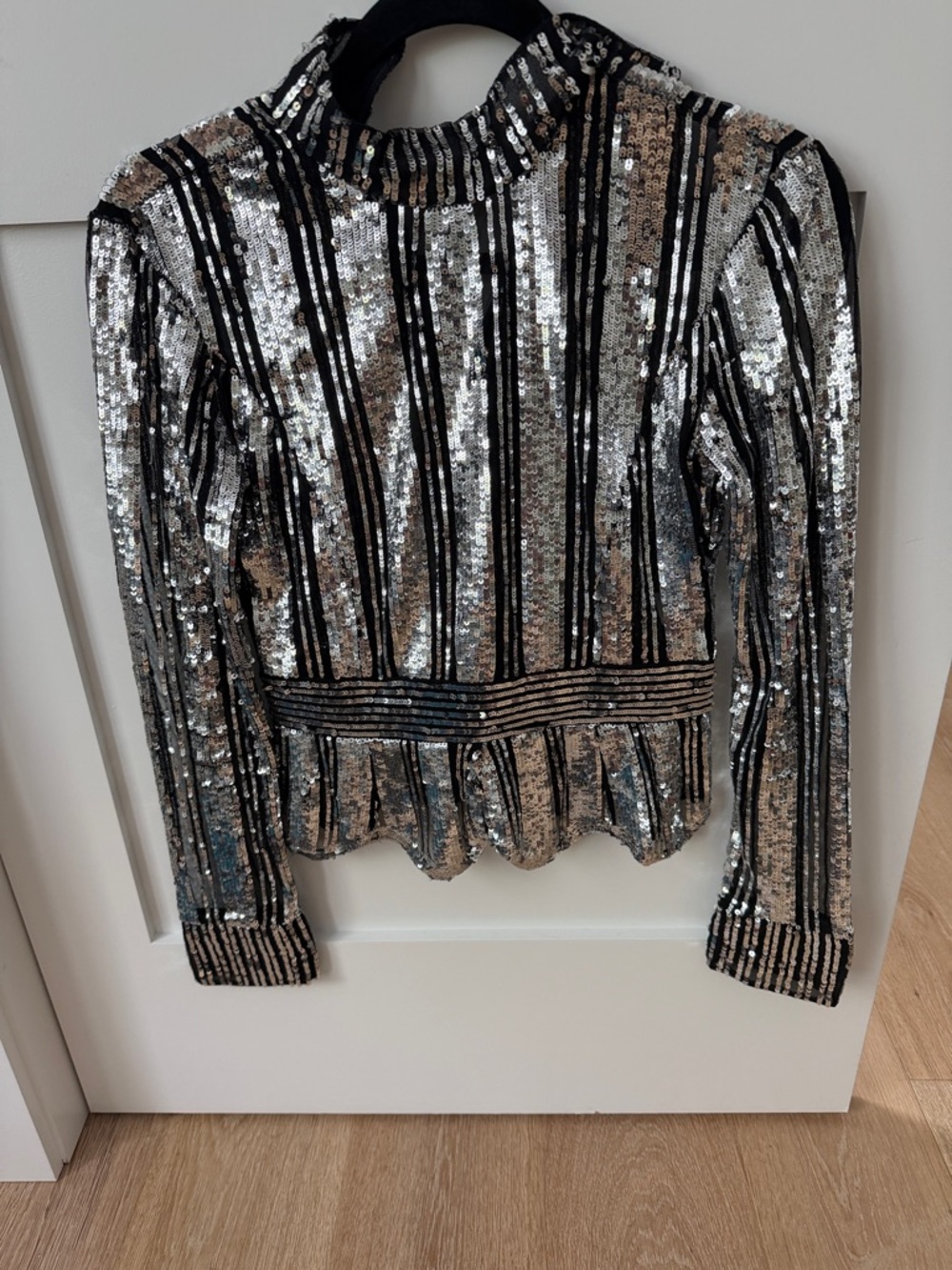 Derek Lam 10 Crosby mock neck sequined top